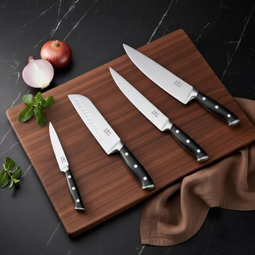 WANGMAZI Black Pro 15-Piece Kitchen Knife Block Set with High Carbon Steel