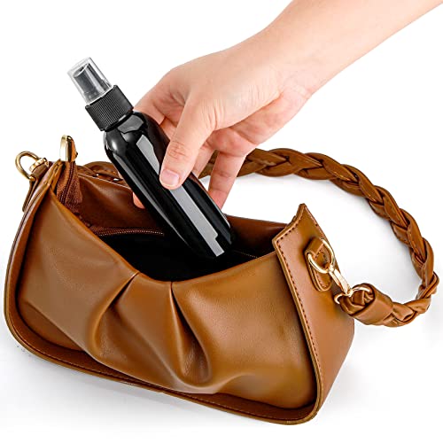TOPZEA 30 Pack Black Empty Spray Bottles, 4oz Plastic Fine Mist Spraying Bottles Small Refillable Sprayer Liquid Containers Portable Misters with Cap Travel Bottle for Perfume, Cleaning, Essential Oil
