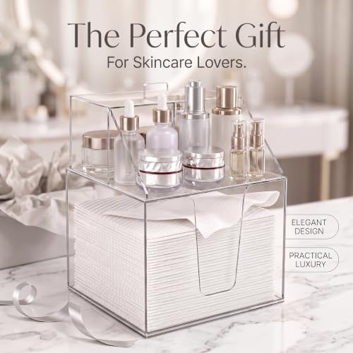 2-in-1 Disposable Facial Towel Holder & Bathroom Vanity Organizer
