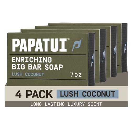 Enriching Coconut Bar Soap Pack of 4 - Nourishing Men's Shower Soap 7oz