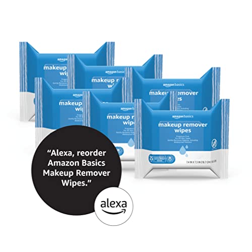 Makeup Remover Wipes - Fragrance-Free, Alcohol-Free, Gentle Cleansing, 25 Count, Pack of 6
