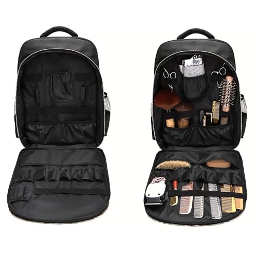 Barber Travel Bag Backpack BAEBERPLAN Large Organizer for Barbers Clippers and Supplies Portable Hairstylist Clipper Hairdresser Bag Backpack (Red)