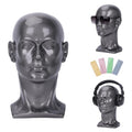 Gray Mannequin Head for Wigs Hats Glasses - 13.7” PVC Wig Stand for Salon or Home Use - Silver Gray Variation