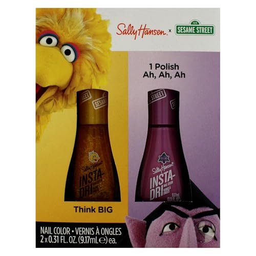 Sally Hansen Insta-Dri Sesame Street Nail Polish Collection - Think BIG & 1 Polish, Ah Ah Ah Duo - 0.31 fl oz.