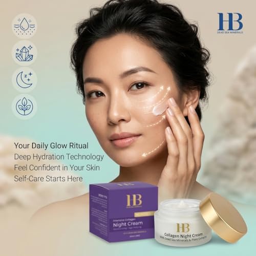 Dead Sea Minerals Collagen Night Face Cream - Hydrating Anti-Aging Moisturizer 50ml
