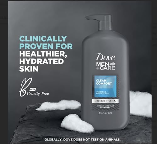 Dove Men+Care Hydrating Body and Face Wash 2-Pack, 30 oz - Gentle Cleansing for Men