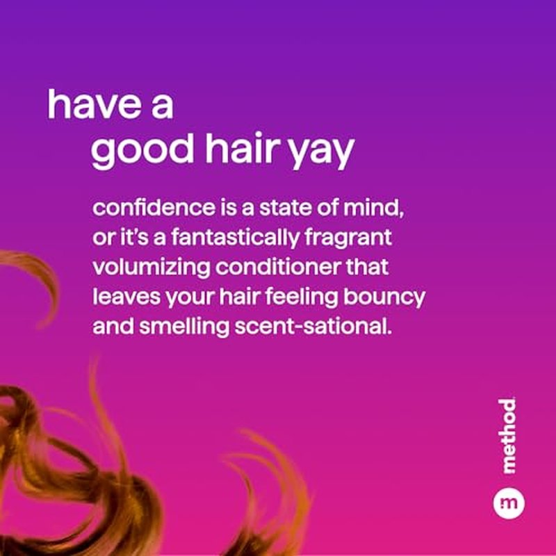 Method Volumizing Conditioner, Pure Peace with Rose, Peony, and Pink Sea Salt Scent Notes, Paraben and Sulfate Free, 13.5 oz (Pack of 1)