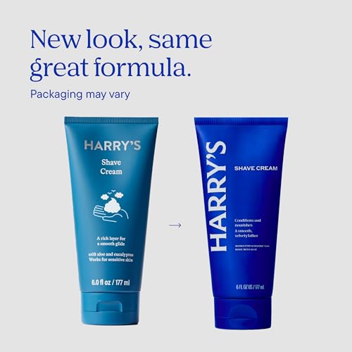 Harry's Shaving Cream for Men with Aloe and Eucalyptus - 6 oz - Conditions Skin and Softens Facial Hair for Shaving - Safe-for Sensitive Skin,(Pack of 4)