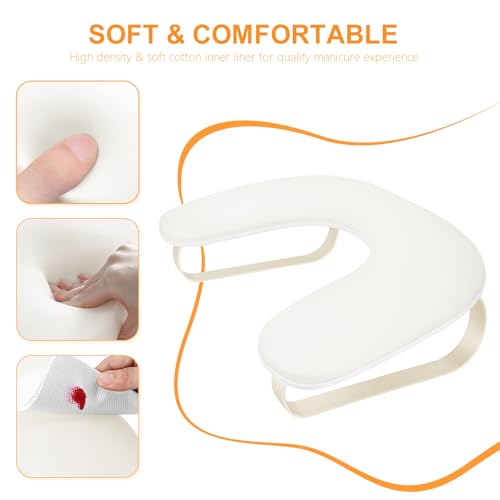 U-Shaped Nail Technician Arm Rest Stand with Aluminum Alloy Holder - Manicure Support Pillow