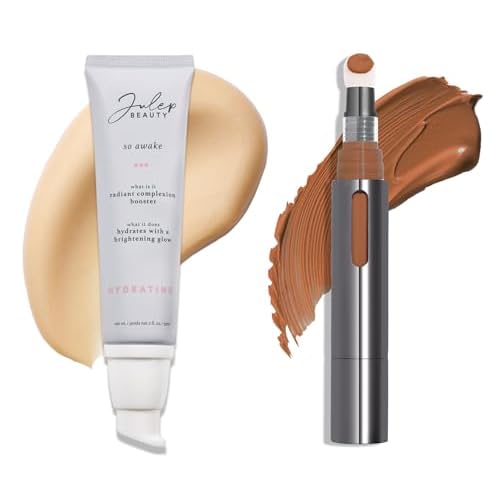 Julep Full Face Radiance Set | So Awake Complexion Booster Daily Moisturizer + Skin Perfecting Cushion Complexion Concealer + Foundation - 435 Fawn