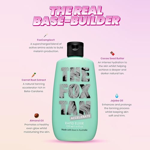 The Fox Tan Rapid Elixir 120ml - Vegan Dark Tanning Accelerator Lotion (Pack of 1)