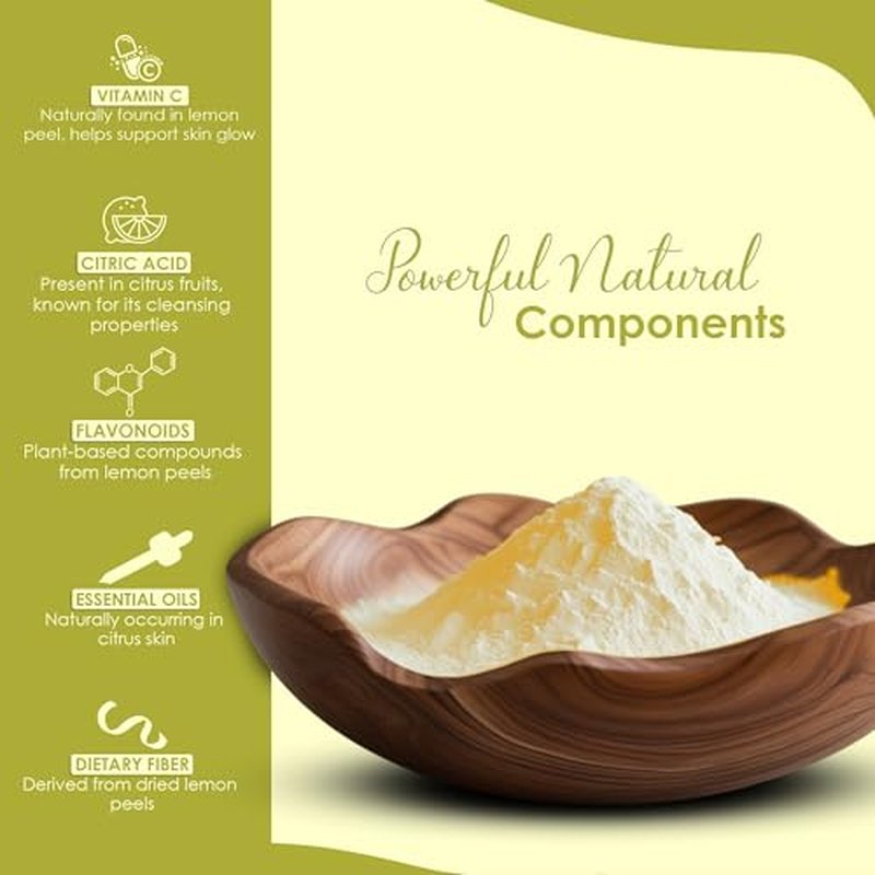 Lemon Peel (Citrus Limon) Powder by mi nature| 100% Pure and Natural | 227g,(8oz), (1/2 lb) | Vegan | Non-GMO | For Skin care | Used for Soap making | Stimulate hair growth