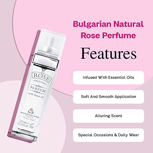 Bulgarian Rose Perfume - Natural Parfum with Essential Oils - Unisex 28ml