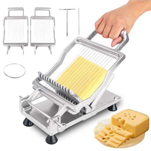 Commercial Cheese Slicer with Wire - 0.39" & 0.78" Thick Cuts, Aluminum Alloy