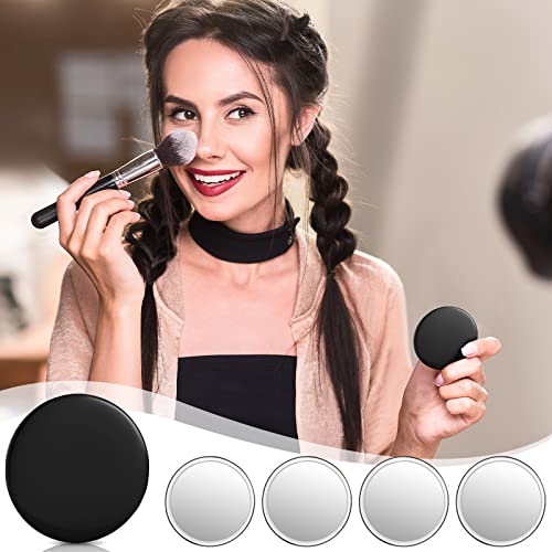 Blulu 72 Pieces Compact Mirror Bulk Mini Portable Round Small Makeup Pocket Mirror for Gifts Purse Women Travel Daily Use Christmas Thanksgiving 2.76 Inch (Black)