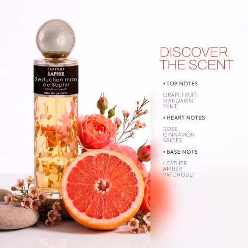 Men's Woody Spicy Leather Eau de Parfum 200ml - Seduction Saphir