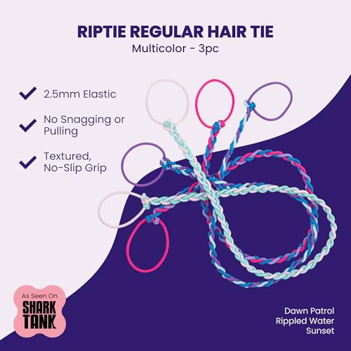Rip Tie Soft Tangle-Free Hair Ties - 3 Pack Multicolor - Regular Variation