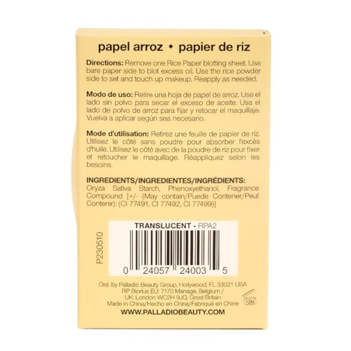 Rice Paper Facial Tissues for Oily Skin 40 Count Pack of 3 - Translucent