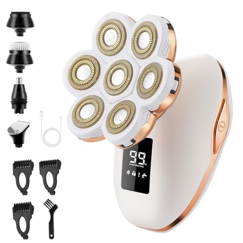 Electric Razor for Women, 7D Facial Hair Removal, 5-in-1 Wet/Dry Bikini Trimmer, Electric Shaver for Women, Rechargeable Face Shaver for Arms Legs Armpit Pubic Area, Painless Womens Grooming Kit