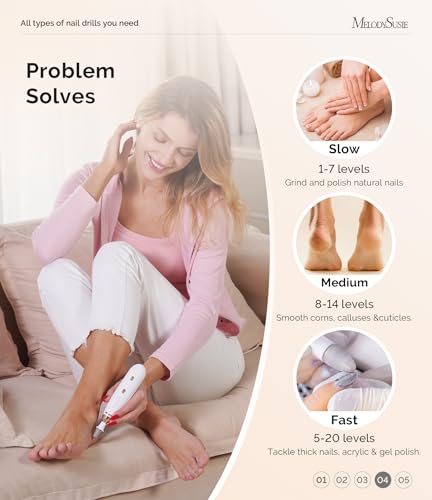 Cordless Pedicure Nail Drill for Thick Toenails - Rechargeable Manicure Tool