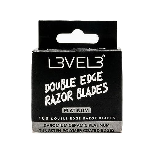 L3 Level 3 Double Edge Razor Blades - Platinum-Coated, 3 Count - Sharp & Precise Shaving