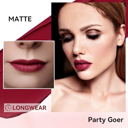 FV Matte Liquid Lipstick, Long Lasting & Highly Pigmented, No Transfer & Waterproof, Smudge Proof Lipstick for Women, Vegan & Cruelty-free, Party Goer-Matte