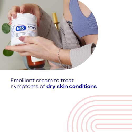 E45 Moisturiser, Body, Face And Hand Cream For Dry, Flaky Skin, Suitable For Eczema, Dry Psoriasis, Sunburn, 500g Tub