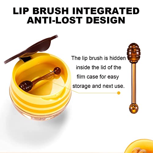 3PCS Honey Lip Balm, Vitamin E Moisturizing Propolis Sleeping Lip Mask, Effective Reduces Lip Lines Prevention Dry and Cracked Lip Scrubs Exfoliator Smoothing Dry Lip Care