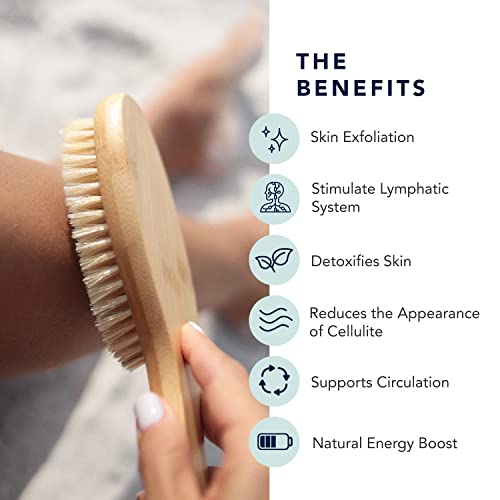 Travel Dry Brush Gift Set Bundle, Certified Organic Coconut Oil Travel Tube, Sustainable Bamboo Body Scrub Brush, Bundle for Skin Care, Great Gift, Exfoliation - Conscious Coconut