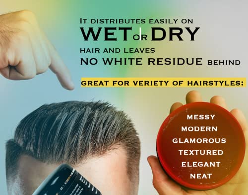 Professional Hair and Beard Styling Wax for Men - Strong Hold & Shine - 220ml