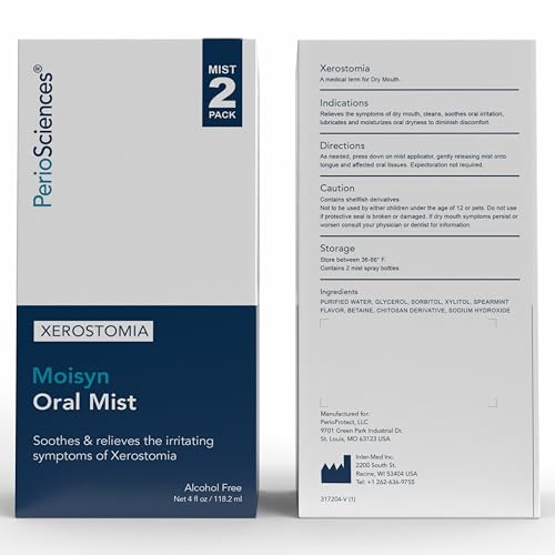 Moisyn Dry Mouth Spray Moisturizing Oral Saliva Substitute 2oz 2-Pack