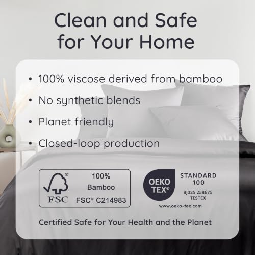 Bamboo Cooling Bed Sheet Set Full Size - 4 Pieces, Soft & Breathable