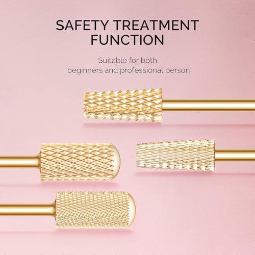 GLIX 13-Piece Gold Nail Drill Bits Set for Acrylic & Gel Removal - Ambidextrous