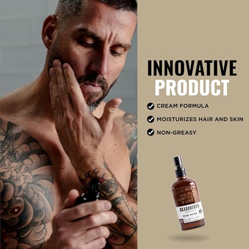 Beardburys Essentials Beard Potion | Moisturizing Beard Cream, Keeps Skin Moisturized and Itch Free, Increased Growth and Shine, With Hops and Vitamin E, 100% Vegan - 1.7 Fl