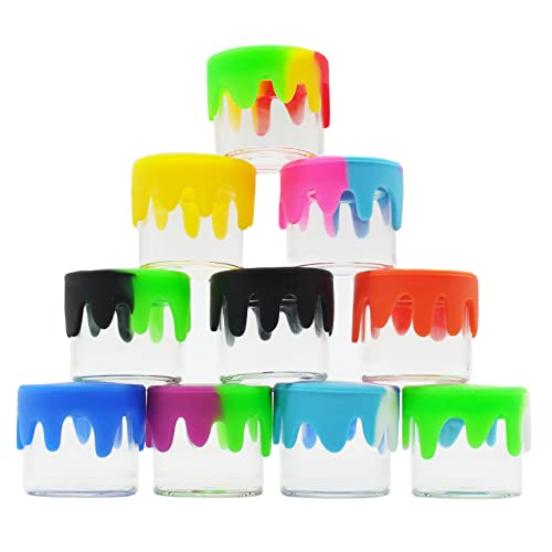 6ml Silicone Glass Wax Containers Airtight with Silicone Lid Concentrate Jar Multi Use (50)