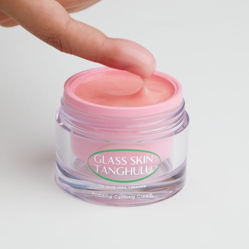 OLIVIAUMMA Glass Skin Tanghulu Fig Pudding Calming Cream - Korean Face Moisturizer for Dry Skin - Ceramide + Aloe Vera - Lightweight Pudding Texture - Deep Hydration & Moisture Barrier Support - 50g