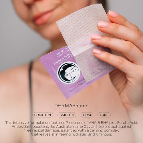 Brightening Facial Pads - Exfoliating Glycolic Acid Face Peel 30 Pack - DermaDoctor Variation