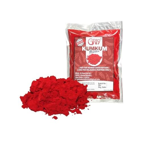 Indian Dark Red Pure Kumkum Powder (Sindoor, Kumkuma, Kum Kum) For Makeup, Pooja And Other Hindu Rituals (Dark Red, 3.52 Ounces)