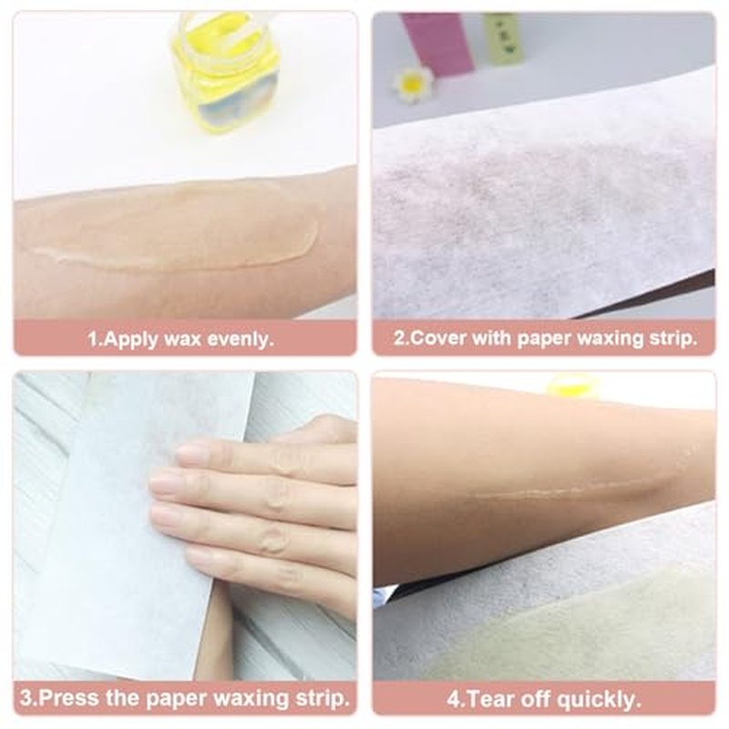 100pcs Paper Wax Strips Professional Large Disposable Non Woven Waxing Strips Arms Legs Lip Eyebrow Hair Removing Tool of Women and Men (8'' x 2.75'')
