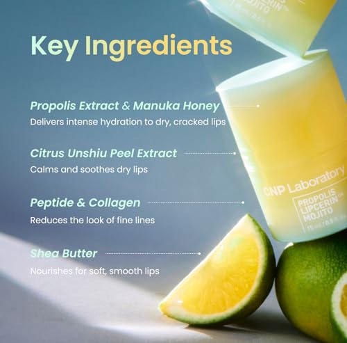 Lip Balm Set - Propolis, Mint & Lime Nourishing Lip Care Duo