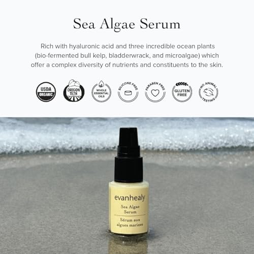 evanhealy Sea Algae Anti Wrinkle Serum for Sensitive Skin | Lightweight Firming Face Serum Anti Aging | Facial Serum with Hyaluronic Acid & Botanical Extracts