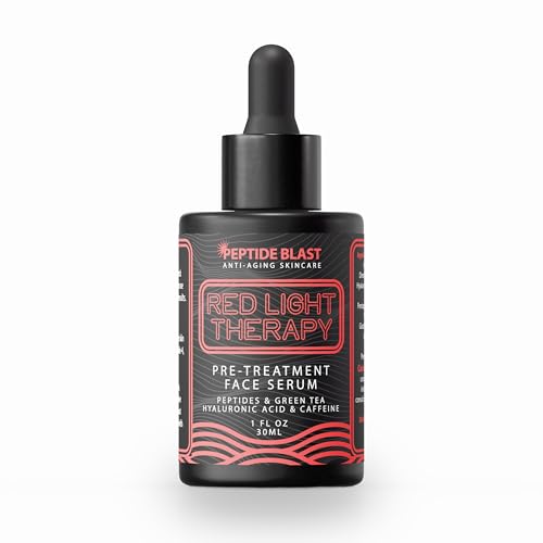 Red Light Therapy Pre-Treatment Serum with Peptides & Hyaluronic Acid - Hydrating Skin Booster 1 fl oz