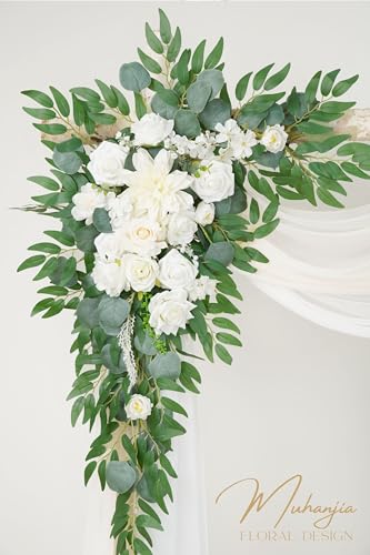 White Champagne Artificial Flower Arch Kit for Weddings & Events - Pack of 4
