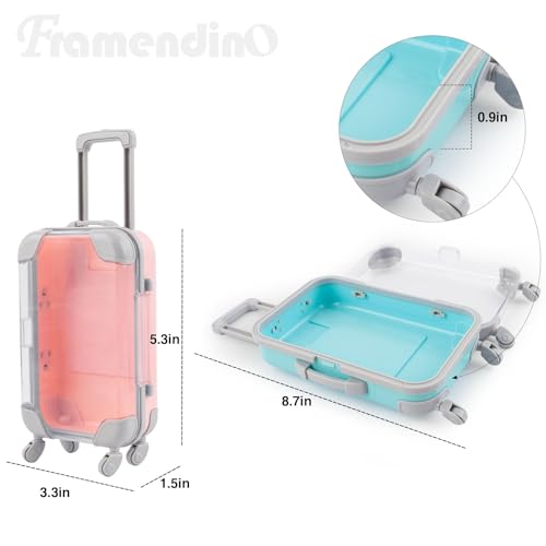 Framendino 12 Pack Mini Suitcase Storage Containers in 9 Colors for Candy, Cosmetics & Small Items