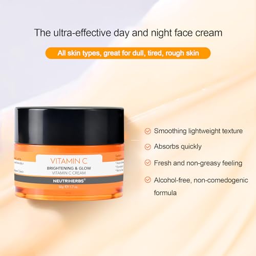 Vitamin C Face Moisturizer for Dry & Dull Skin - Day & Night Hydrating Cream