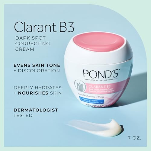 Pond's Clarant B3 Dark Spot Correcting Cream 7 oz (Pack of 4) – Daily Moisturizer for Dry Skin with Vitamins B3 & C