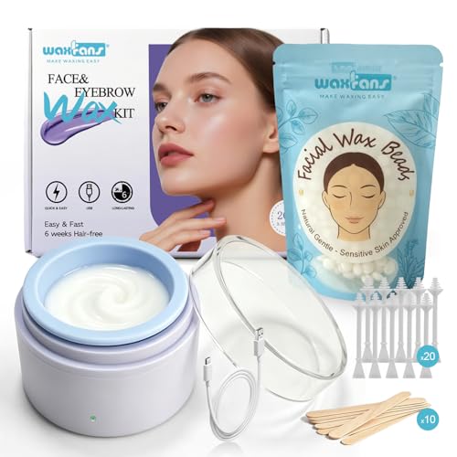 Women’s Face Waxing Kit with USB Mini Wax Pot & 100g Wax Beads - Sensitive Skin Safe