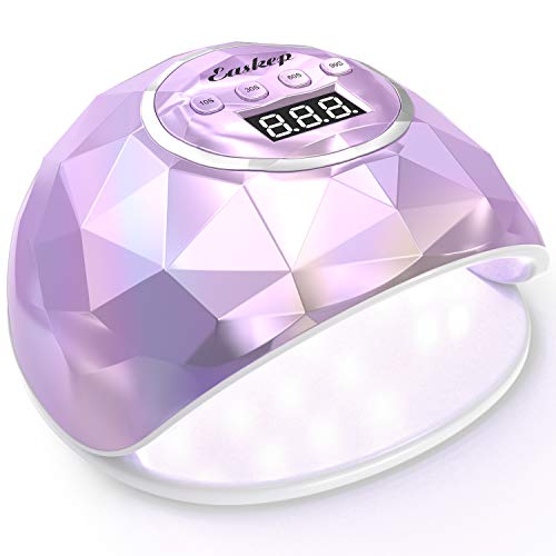 Easkep UV Light for Nails Lamp - 86W UV LED Nail Lamp Gel Nail Polish Curing Dryer for Salon 4 Timer Setting Auto Sensor Machine (Taro)