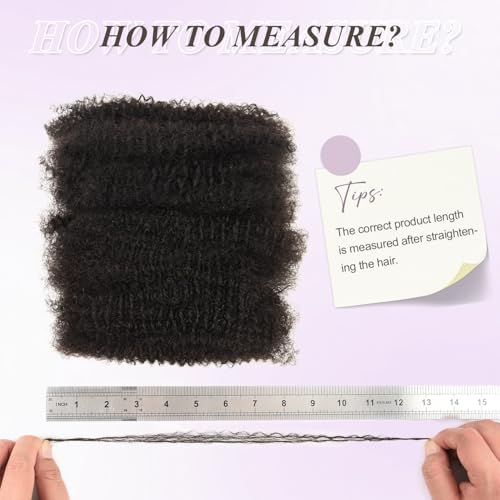 Lovenea 1B Natural Black Afro Kinky Human Hair for Braiding 12-inch, 1 Pack