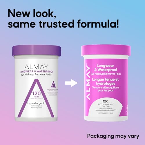 Almay Longwear & Waterproof Eye Makeup Remover Pads 120 Count (Pack of 4)